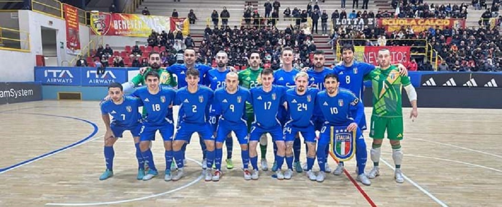 Italian national futsal team in friendly match